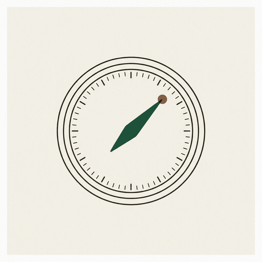 Illustration of an instrument gauge pointing upward